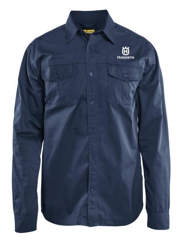 Langarmhemd Twill marine L